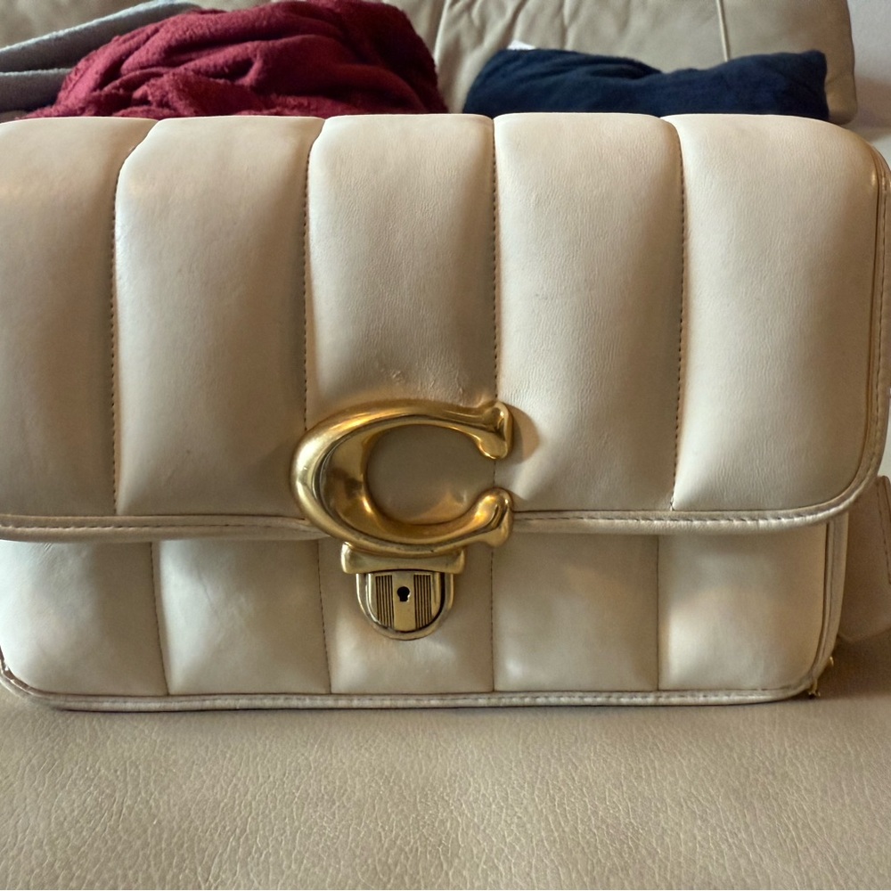Coach White and Gold Crossbody Bag